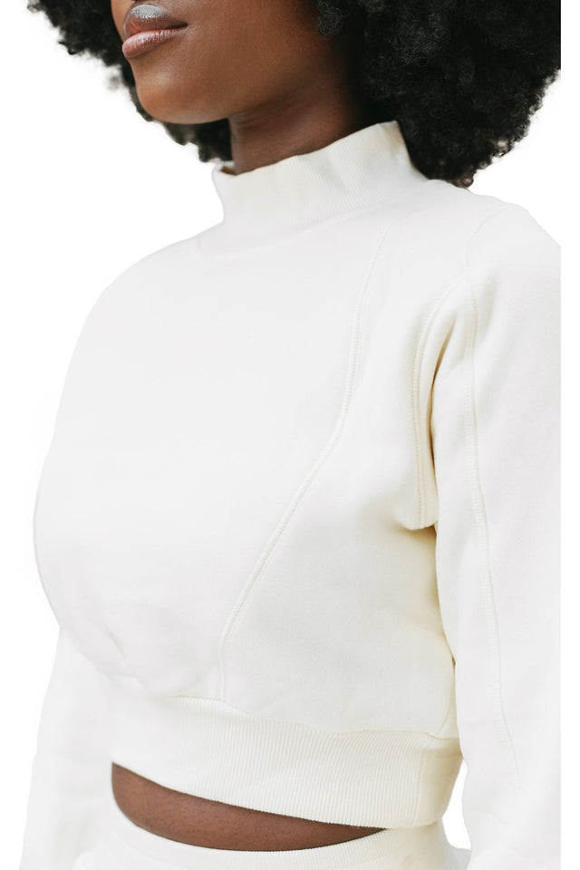 Ecru Crop Crewneck