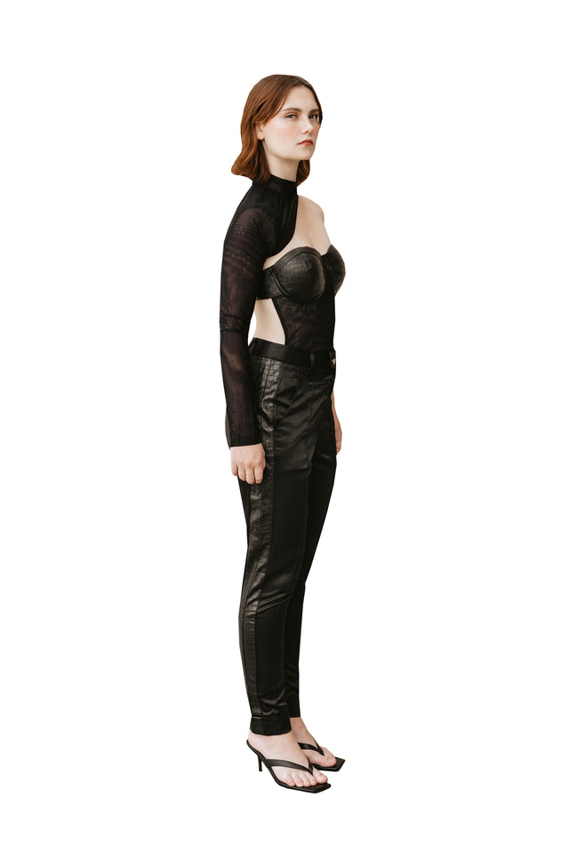 Leather Strip Trousers